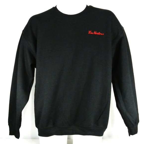 TIM HORTONS Black Sweatshirt Employee Uniform Shirt Size L NWT - Picture 1 of 12